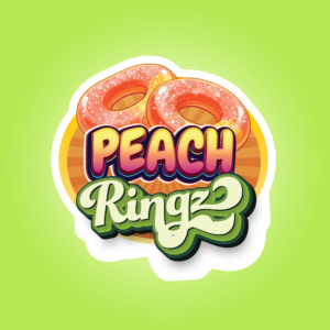 Peach Ringz Logo Static Cling
